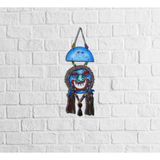 caju art & decoration Dekoratif Yuvarlak Renkli Kabile Maskot Çanlı Duvar Süsü