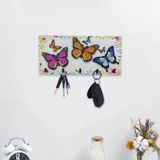 caju art & decoration Kabartma Renkli Kelebekler Ahşap Anahtarlık Duvar Dekoru