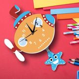 caju art & decoration Sallanan Ahşap Sarkaçlı Denizaltı Marin Çocuk Duvar Saati