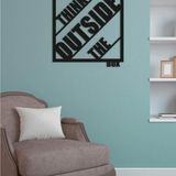 caju art & decoration Think Outside The Box Yazılı Modern Ahşap Tablo Duvar Süs