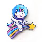 caju art & decoration Unicorn Astronot Ahşap Işıklı Çocuk Odası Duvar Tablosu