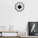CajuArt Sekizgen Geometrik Ahşap Tasarım 40 cm Modern Duvar Saati