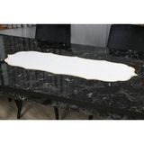 Caka Home Runner Oymalı Nakışlı Keten Efektli Altın - 40 x 115 cm