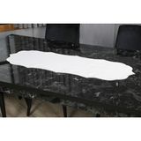 Caka Home Runner Oymalı Nakışlı Keten Efektli Krem - 40 x 115 cm