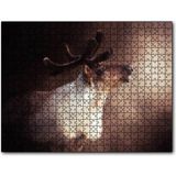 Caka Tablo Beyaz Kahve Rengi Geyik Görseli 1000 Parça Puzzle