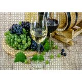 Caka Tablo Beyaz Kırmızı Şarap Üzüm Şarap Küpü Görseli 1000 Parça Puzzle