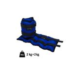 ÇAKABEY El Ayak Bilek Ağırlığı 2 Kg + 2 kg (TOPLAM 4 kg) Çift Mavi (KUM TORBASI) fizik tedavi Spor