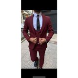 Cakack Slimfit Yelekli Takım Elbise - 46 - 6 Drop - Bordo