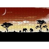 Cakapuzzle Afrika Yaban Hayatı Silüet Kompozisyon 120 Parça Ahşap Puzzle