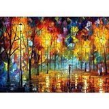 Cakapuzzle Ağaçlı Yolda Şemsiyeli Adam Yağlı Boya Puzzle Yapboz Mdf Ahşap