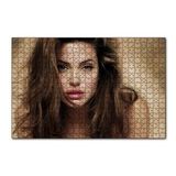Cakapuzzle Angelina Jolie Baygın Bakış 120 Parça Ahşap Puzzle