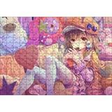 Cakapuzzle Anime Karakteri Şapkalı Kız ve Oyuncakları 120 Parça Ahşap Puzzle