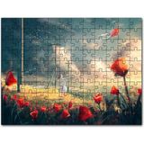 Cakapuzzle Anime Kız Uçurtmalar Rüzgar Çiçekler Görseli Mdf 1000 Parça Puzzle