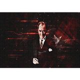 Cakapuzzle Atatürk ve Türk Bayrağı Hologram Arka Plan 120 Parça Ahşap Puzzle