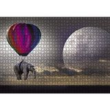 Cakapuzzle Balon İle Uçan Fil Ay Fantastik 120 Parça Ahşap Puzzle