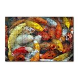 Cakapuzzle Beslenmek İçin Bekleyen Koi Balıkları 120 Parça Ahşap Puzzle