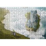 Cakapuzzle Bulutlar Kale ve Bisikletli Genç 120 Parça Ahşap Puzzle