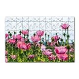 Cakapuzzle Çayırda Pembe Gelincikler ve Gökyüzü 120 Parça Ahşap Puzzle