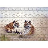 Cakapuzzle Çayırdaki Kaplan Çifti 120 Parça Ahşap Puzzle