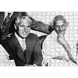 Cakapuzzle Charles Chaplin ve Mahatma Gandhi Gülümsüyor 120 Parça Ahşap Puzzle