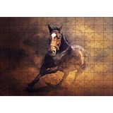 Cakapuzzle Fırtına İçinde Kahve Rengi At Görseli 120 Parça Ahşap Puzzle