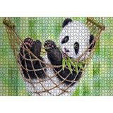 Cakapuzzle Hamakta Dinlenen Panda Dijital Çizim 120 Parça Ahşap Puzzle