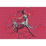 Cakapuzzle Hareketli Balerin Djital Sanat Resmi 120 Parça Ahşap Puzzle