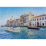 Cakapuzzle İtalya Venedik Binalar ve Kanalda Tekneler 120 Parça Ahşap Puzzle