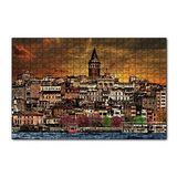 Cakapuzzle Kabataş ve Galata Kulesi Dijital Modifiyeli 120 Parça Ahşap Puzzle