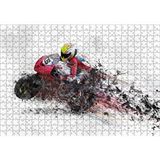 Cakapuzzle Kırmızı Yarış Motoru Dijital Çizim 120 Parça Ahşap Puzzle