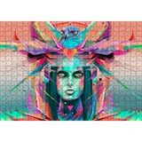 Cakapuzzle Kız ve Şahin Dijital Sanat 120 Parça Ahşap Puzzle