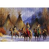 Cakapuzzle Kızılderililer Atları ve Çadırları 120 Parça Ahşap Puzzle