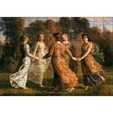 Cakapuzzle Louis Janmot Bahçede Çember Halindeki Genç Kızlar 120 Parça Ahşap Puzzle