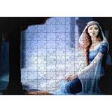 Cakapuzzle Mavi Elbiseli Kadın ve Sütunlar 120 Parça Ahşap Puzzle