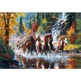 Cakapuzzle Nehirde Koşan Yaban Atları 120 Parça Ahşap Puzzle
