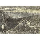 Cakapuzzle Şato Tepeler Yeldeğirmeni ve Uzanan Adam 120 Parça Ahşap Puzzle