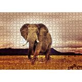 Cakapuzzle Savanada Günbatımı ve Erkek Fil 120 Parça Ahşap Puzzle