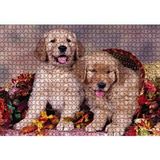Cakapuzzle Sepetteki Yavru Köpekler 120 Parça Ahşap Puzzle