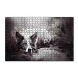 Cakapuzzle Siyah Beyaz İngliz Çoban Köpeği 120 Parça Ahşap Puzzle