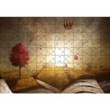 Cakapuzzle Sonbahar Kız ve Açık Kitap İllüstrasyon 120 Parça Ahşap Puzzle
