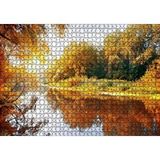 Cakapuzzle Sonbaharda Ormanın İçindeki Berrak Nehir 120 Parça Ahşap Puzzle