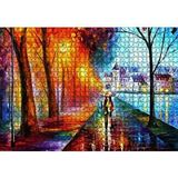 Cakapuzzle Yağmur Sahil Şemsiyeli Çift Yağlı Boya Puzzle Yapboz Mdf Ahşap