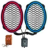 Çakar Ledli Oval Hoparlör Kapak Mavi Kırmızı 2 Adet EGB eg-8844