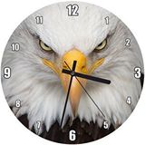 Cakasaat Akbaşlı Amerikan Kartalı Ön Görünüş Duvar Saati