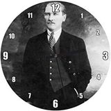 Cakasaat Atatürk Takım Yelek Bıyıklı Ayakta Duvar Saati