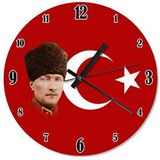 Cakasaat Atatürk Ve Bayrak Desenli Duvar Saati