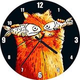 Cakasaat Balık Gözlü Kedi Karikatürize Duvar Saati