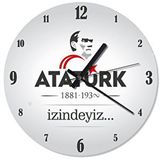 Cakasaat Beyaz Zemin Atatürk 1881 - 1938 İzindeyiz Duvar Saati