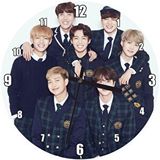 Cakasaat Bts Kore Pop Okul Üniformalı Görsel Duvar Saati