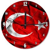 Cakasaat Dalgalanan Türk Bayrağı Dekoratif Duvar Saati